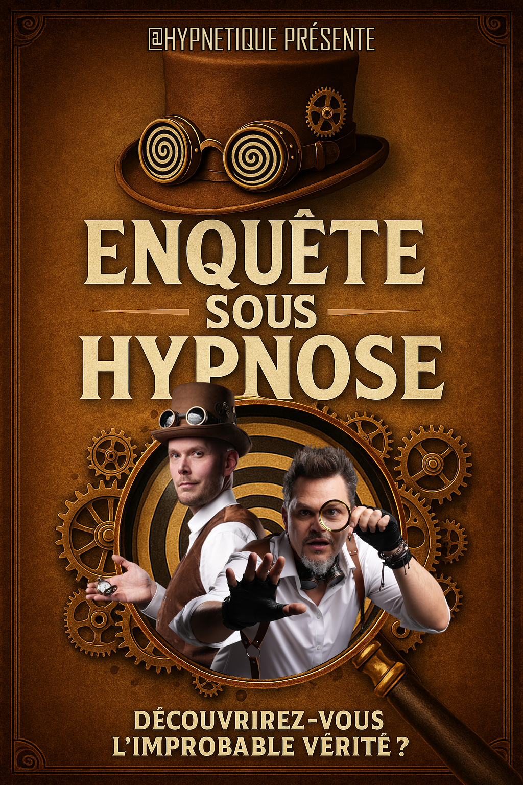 Spectacle Enquête sous Hypnose par Hypnetique Affiche Spectacle Enquête sous Hypnose par Hypnetique